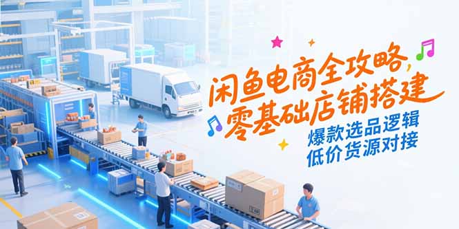闲鱼电商全攻略:零基础店铺搭建、爆款选品逻辑及低价货源对接-网赚项目资源库