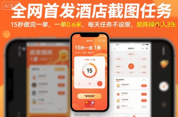 全网首发酒店截图任务，15秒完成一单，日入3张【揭秘】-网赚项目资源库