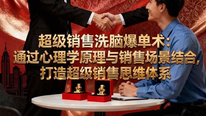 揭秘超级销售技巧：心理学与场景融合，打造高效销售思维体系-网赚项目资源库