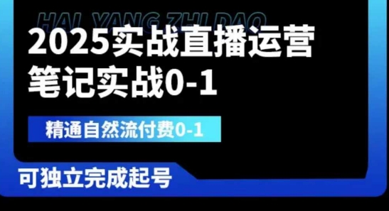 2025年实战直播运营与自然流量及付费策略精通，独立起号能力提升-网赚项目资源库