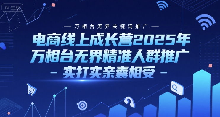 2025年电商线上成长营:万相台无界关键词推广,精准人群营销-网赚项目资源库