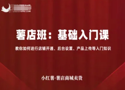 小红薯薯店商城入门课程：如何开通店铺、设置后台及上传产品-网赚项目资源库
