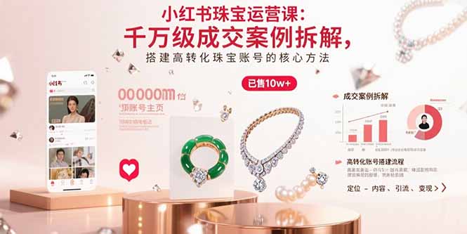 小红书珠宝运营课：揭秘千万级成交案例，打造高转化珠宝账号的秘诀-网赚项目资源库