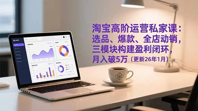 淘宝高阶运营私家课:选品、爆款、全店动销,三模块构建盈利闭环,月入破5万(更新26年1月)-网赚项目资源库
