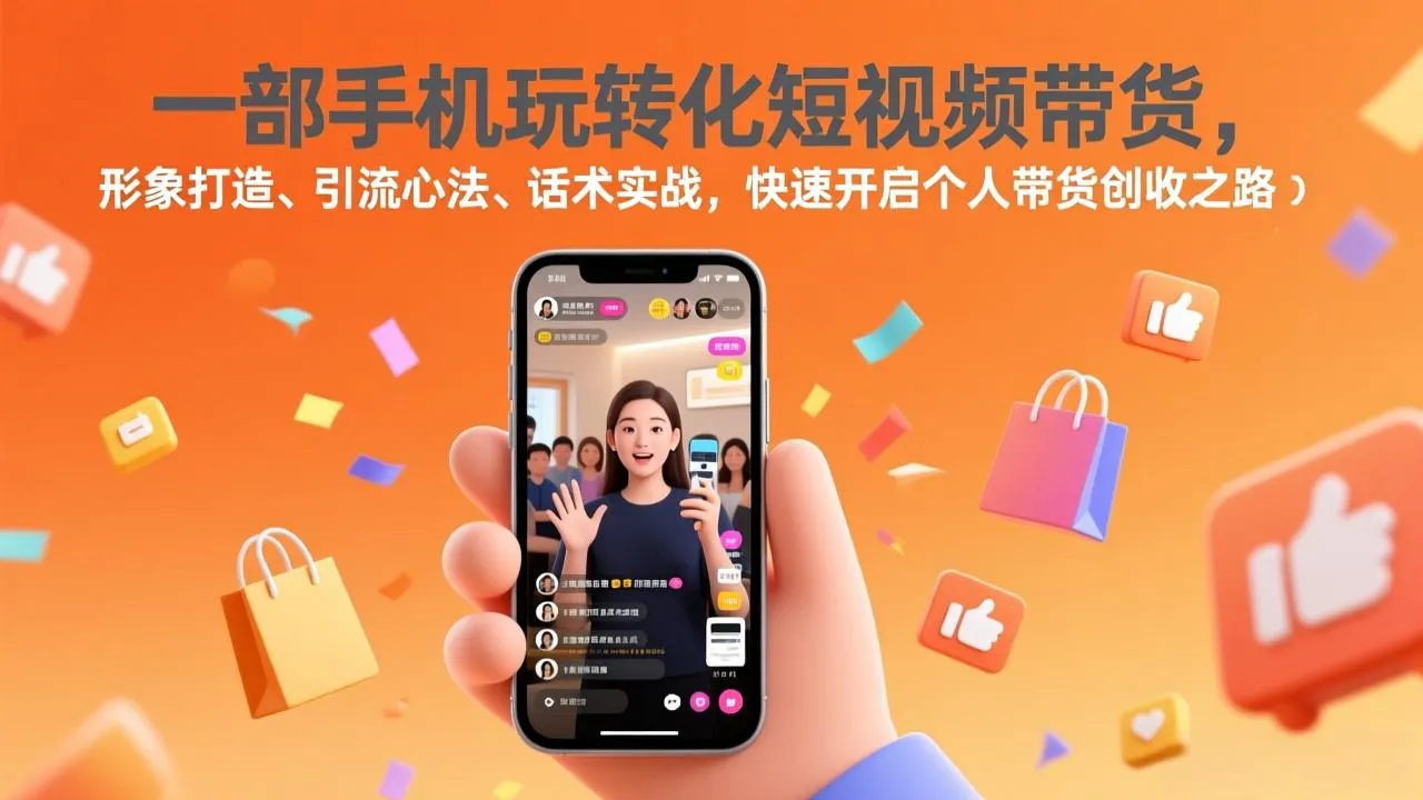 手机短视频带货技巧：形象塑造、引流策略与话术实战，快速开启个人创收之路-网赚项目资源库