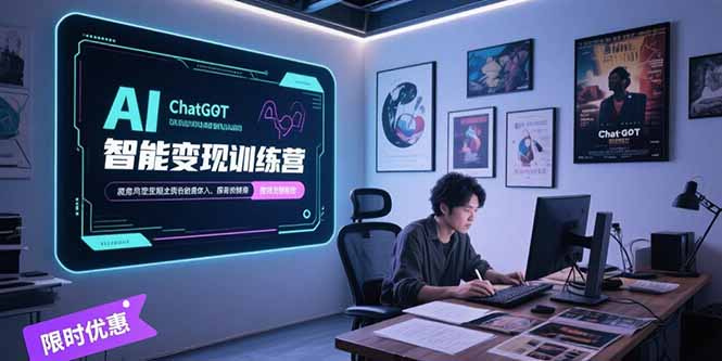 AI智能变现训练营：掌握ChatGPT写作、电影解说制作与图文带货技巧-网赚项目资源库