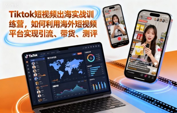 Tiktok短视频出海实战训练营:海外平台引流、带货与测评技巧-网赚项目资源库