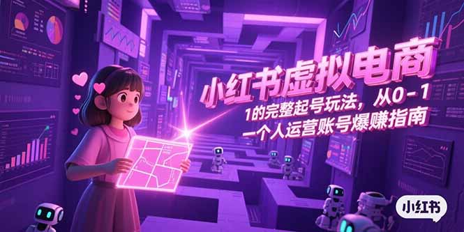 小红书虚拟电商起号攻略：0-1运营指南，单人爆赚秘籍-网赚项目资源库