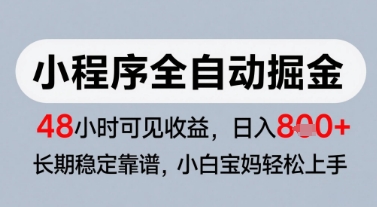 微信小程序掘金教程：日入8元，零基础快速上手，长期稳定收益高-网赚项目资源库
