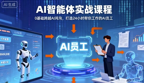 AI智能体实战课程：零基础入门，打造24小时AI员工，打破常规，以实战定义AI-网赚项目资源库