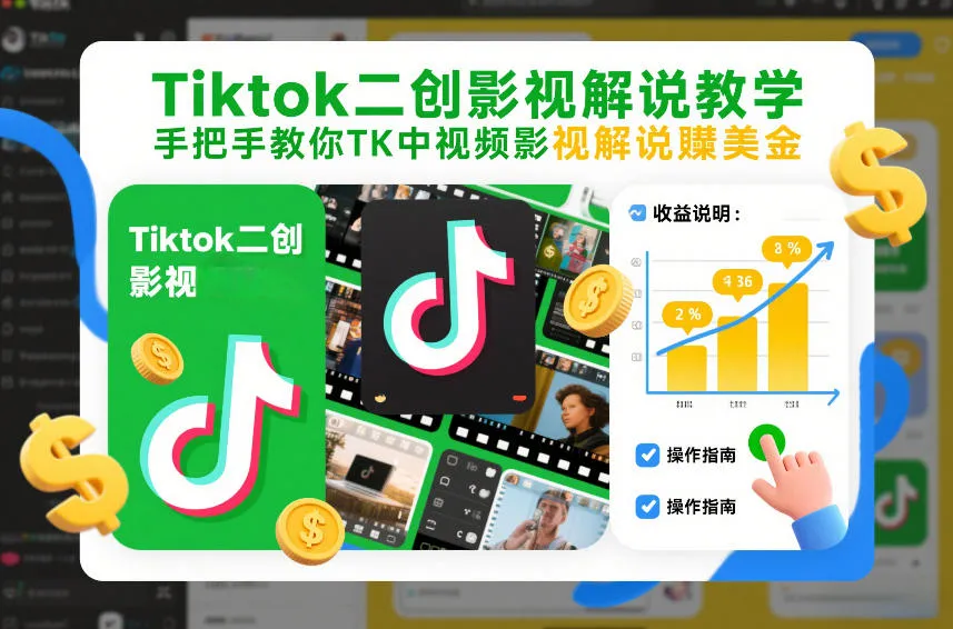 Tiktok影视解说教程:手把手教你在TK中制作视频赚取美金(更新至2026年1月)-网赚项目资源库