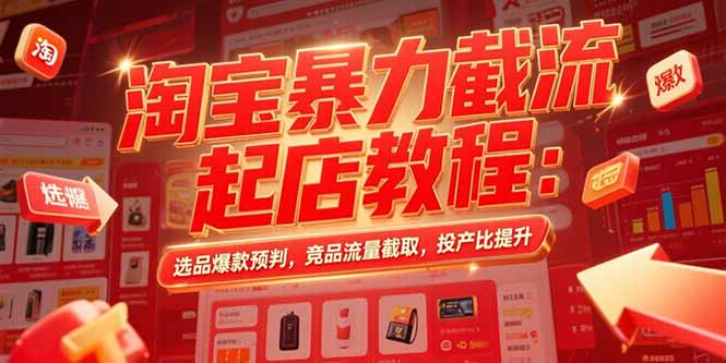 淘宝起店教程：爆款选品、竞品流量截取与投产比提升技巧-网赚项目资源库