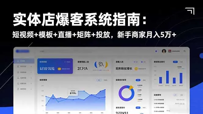 实体店爆客系统指南：短视频、模板、直播、矩阵与投放技巧，新手商家月入5万+-网赚项目资源库