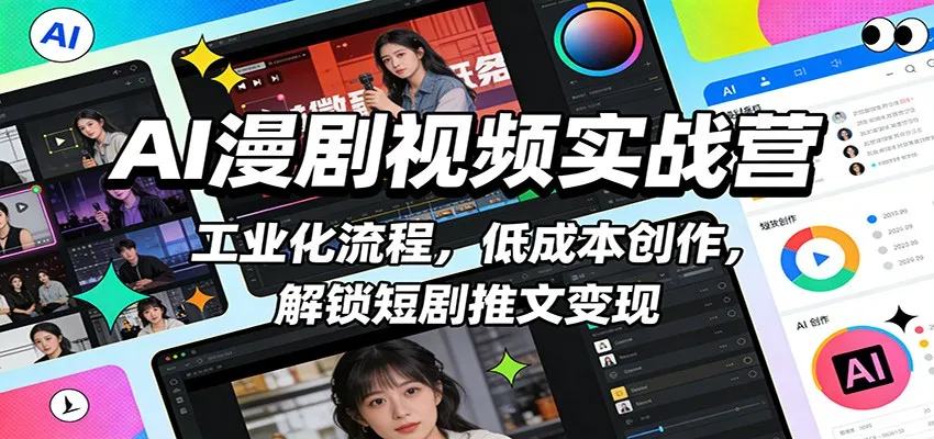 AI漫剧视频实战营：低成本创作，短剧推文变现技巧-网赚项目资源库