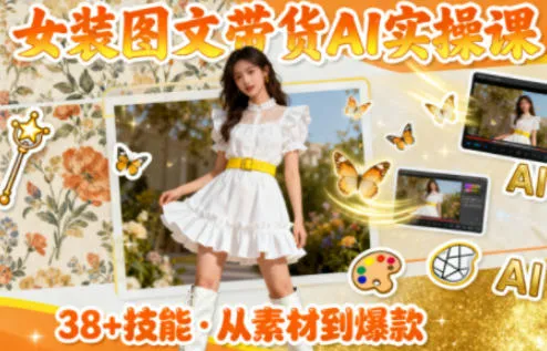女装AI图文带货实操课:38个实用技能提升素材制作效率-网赚项目资源库