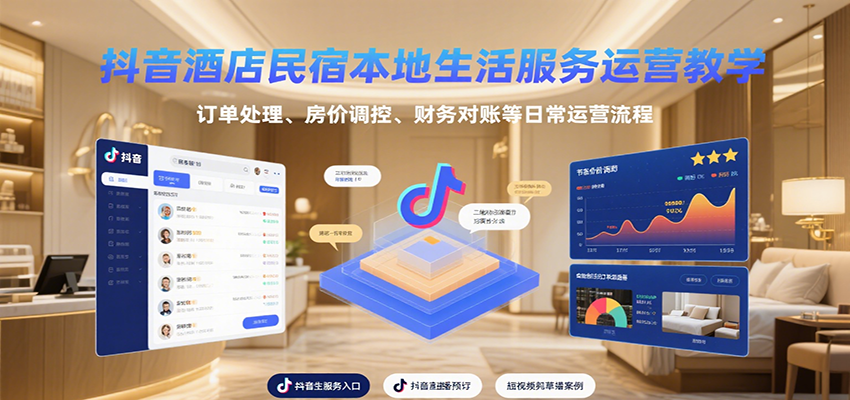 抖音酒店民宿运营教学：订单处理、房价调控、财务对账等日常运营流程-网赚项目资源库