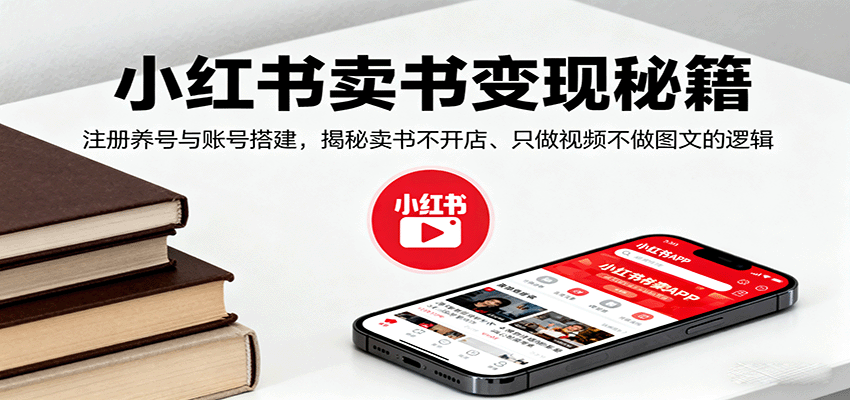 小红书卖书变现攻略：注册养号与账号搭建，揭秘不开店只做视频的秘籍-网赚项目资源库