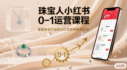 珠宝人小红书0-1运营课程，掌握珠宝行业小红书账号运营技巧-网赚项目资源库