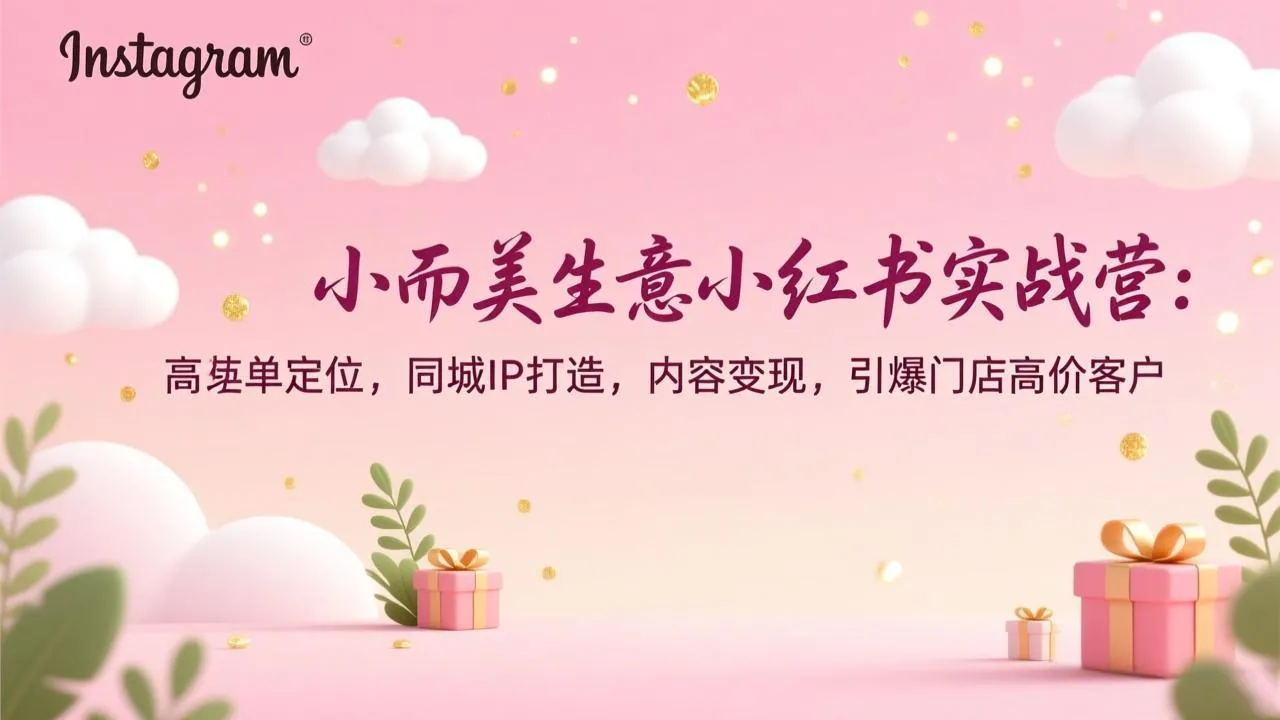 小红书高客单定位与内容变现实战营：打造同城IP，引爆门店高价客户-网赚项目资源库