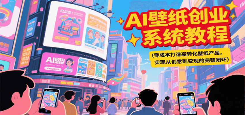 AI壁纸创业系统教程：零成本打造高转化产品，实现创意到变现的完整闭环-网赚项目资源库