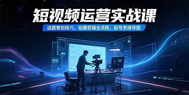 短视频运营实战课程：选题策划、拍摄剪辑全流程及起号思维导图-网赚项目资源库