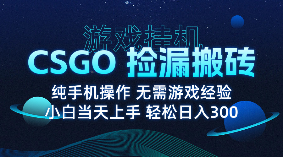 8月热门游戏搬砖指南：CSGO纯挂机，轻松实现月入1W+-网赚项目资源库