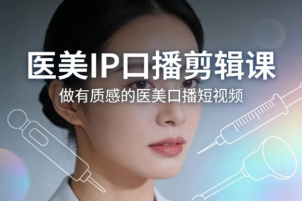 医美IP口播剪辑课程，打造专业质感的医美短视频-网赚项目资源库