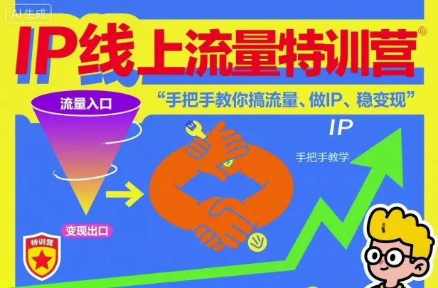 IP流量特训营：手把手教你搞流量、做IP、稳变现-网赚项目资源库