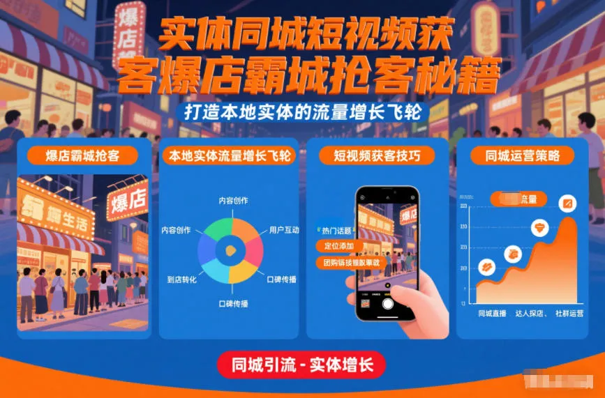 实体同城短视频获客秘籍：打造本地流量增长飞轮-网赚项目资源库