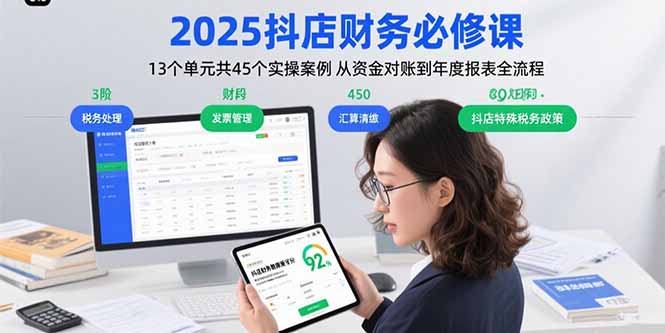 2025年抖店财务必修课：13单元实操案例，涵盖资金对账到年度报表全流程-网赚项目资源库