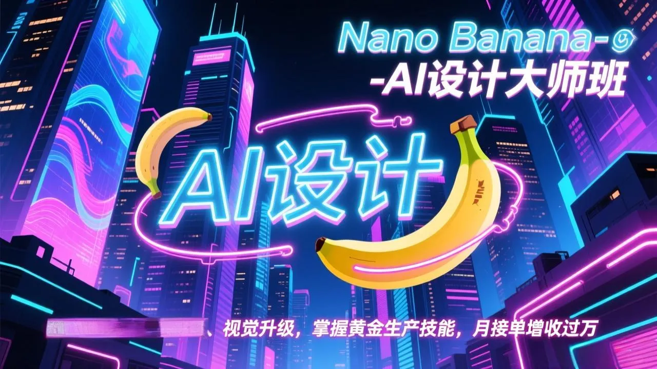 Nano Banana AI设计大师班：掌握黄金生产技能，月增收过万-网赚项目资源库