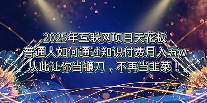 2025年互联网项目盈利新策略，普通人如何月入5万+！-网赚项目资源库