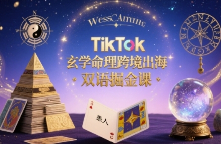 TikTok玄学命理跨境出海双语掘金课：手把手教你用命理知识精准直击海外用户痛点-网赚项目资源库