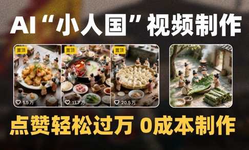 AI微缩景观视频教程：0成本制作，1000万播放爆款-网赚项目资源库