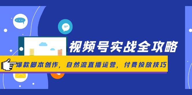 视频号运营全攻略：爆款脚本创作、自然流量直播及付费推广技巧-网赚项目资源库