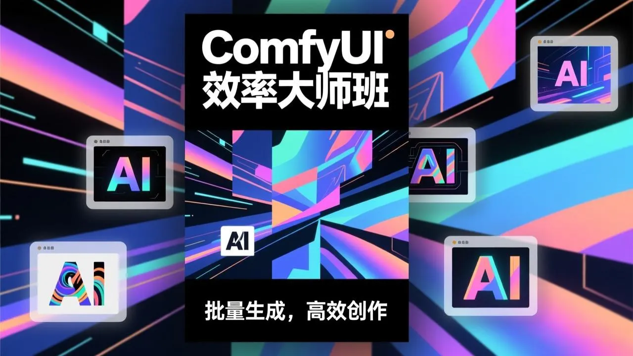 ComfyUI效率大师班:工作流搭建,批量生成,提升AI出图效率5-10倍,月收入1-3万-网赚项目资源库
