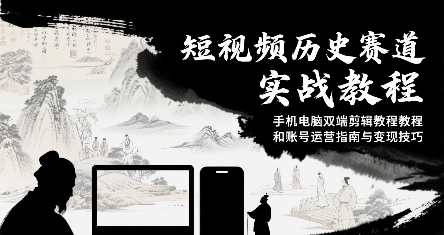 短视频历史赛道实战教程：手机电脑双端剪辑技巧与账号运营变现指南-网赚项目资源库