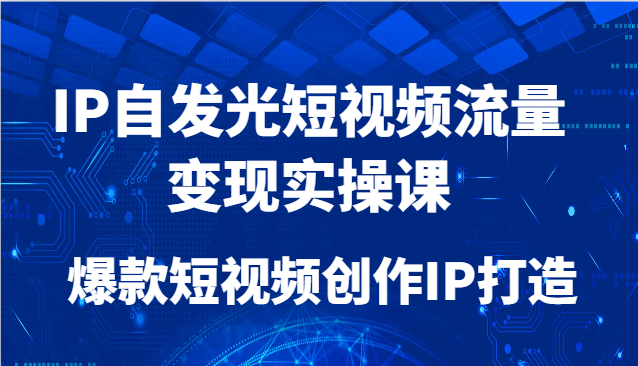 自发光短视频流量变现实操课:爆款IP打造与变现技巧-网赚项目资源库