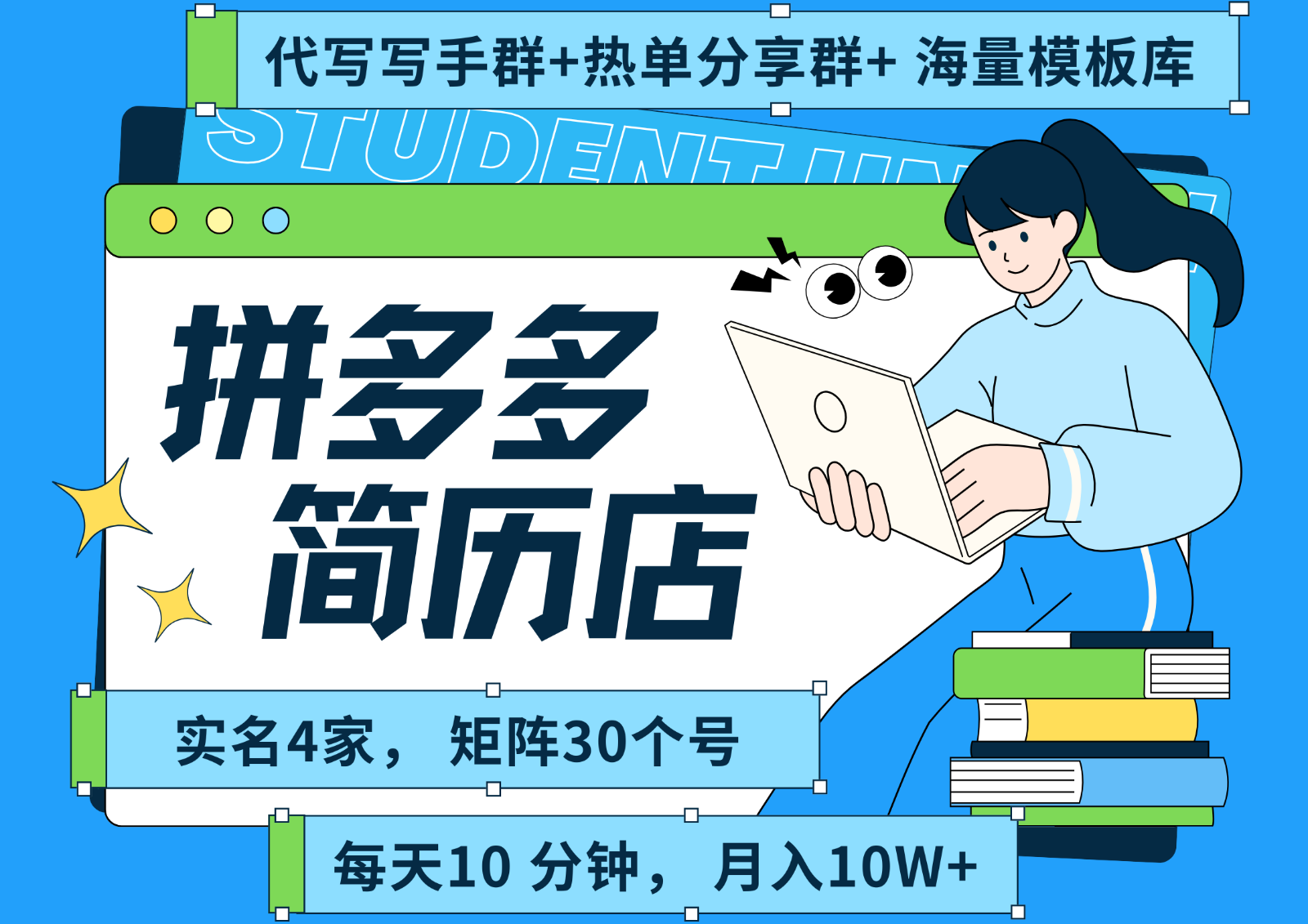 拼多多电商：专业虚拟资料制作，简历海报代写服务，SOP流程全揭秘，含后端资料分享-网赚项目资源库