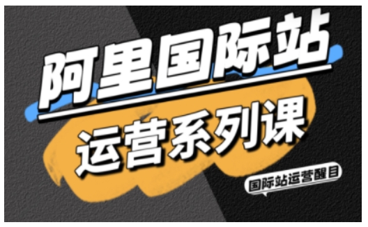 阿里国际站运营系列课程：实战SOP、AI效率工具包与高阶增长策略-网赚项目资源库