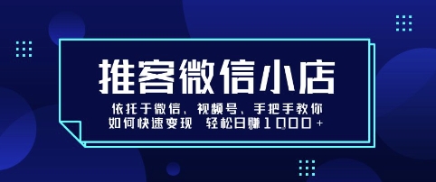 微信小店变现指南：手把手教你通过视频号和微信快速日入1k+【揭秘】-网赚项目资源库