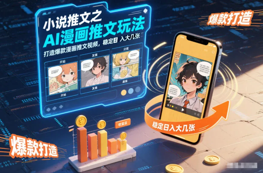 AI漫画推文技巧：打造爆款漫画视频，稳定日入大几元-网赚项目资源库