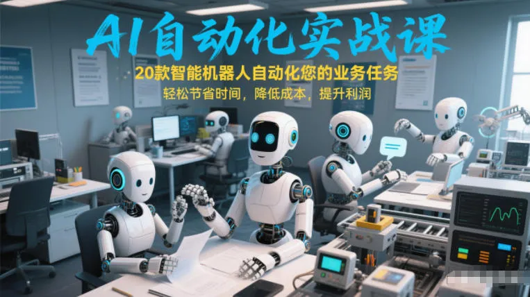 AI自动化实战课程：20款智能机器人助力业务任务自动化，节省时间成本，提升利润-网赚项目资源库