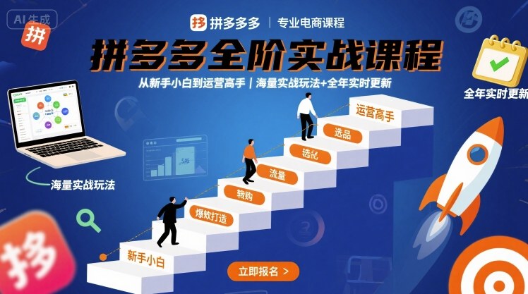 拼多多全阶实战课程：新手到高手，全年实时更新2025年9月版-网赚项目资源库