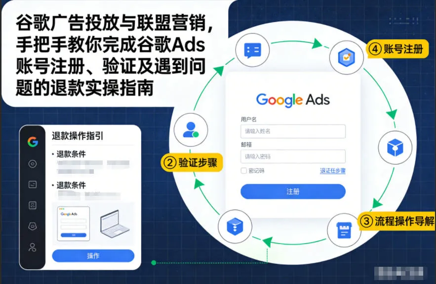 谷歌广告投放与联盟营销：手把手教你完成谷歌Ads账号注册、验证及退款实操指南-网赚项目资源库