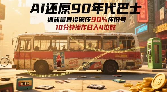 AI重现90年代巴士，怀旧视频引发70后泪目，日赚四位数-网赚项目资源库