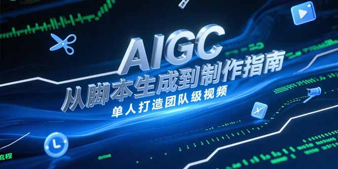 AIGC视频制作全流程指南：从脚本到剪辑，单人打造团队级作品-网赚项目资源库