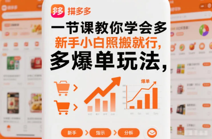 拼多多爆单技巧：新手小白必学，一节课掌握-网赚项目资源库