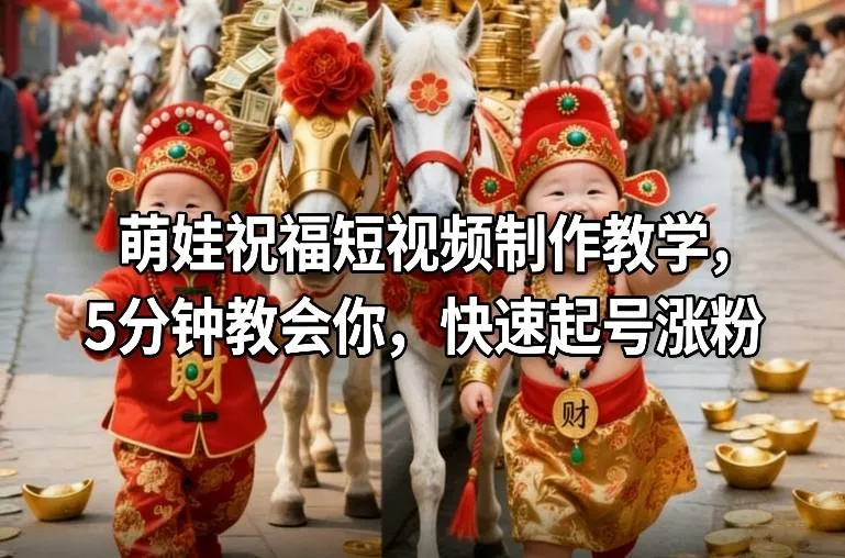 快速制作萌娃祝福短视频，5分钟教你涨粉技巧-网赚项目资源库