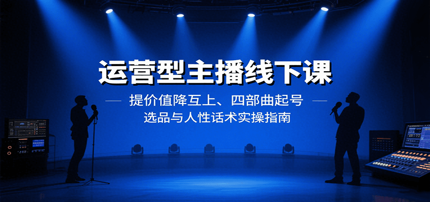 运营型主播线下课程：价值提升、互上减少、四部曲起号、选品与人性话术实操指南-网赚项目资源库